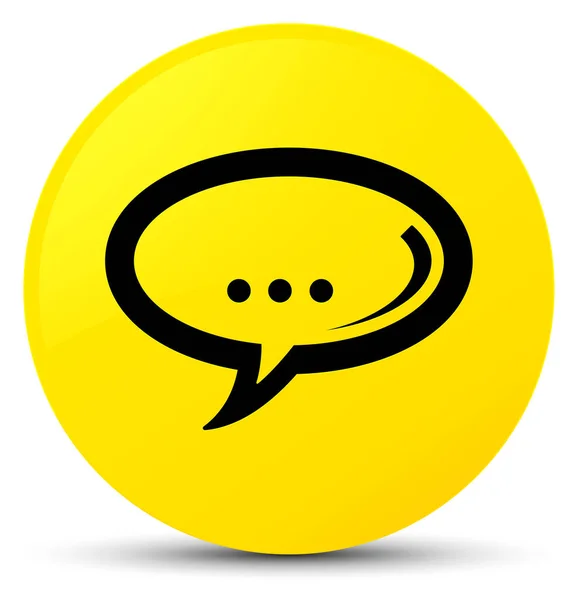Icona chat pulsante rotondo giallo — Foto Stock