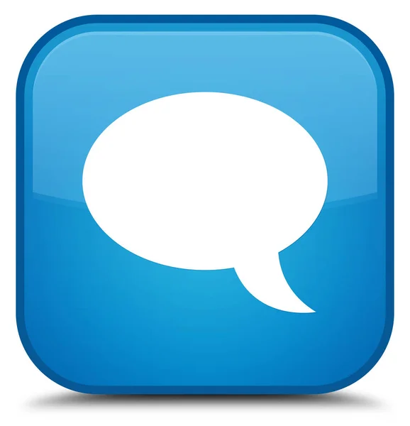 Chat speciale cyaan blauw vierkante knoop van het pictogram — Stockfoto