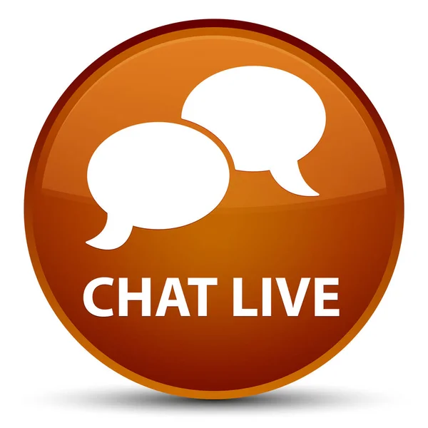 Chat live speciale bruin ronde knop — Stockfoto