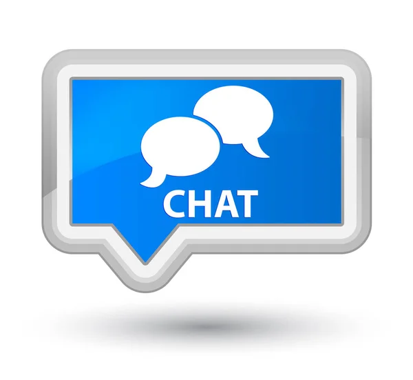 Chat prime cyan blue banner button — Stock Photo, Image