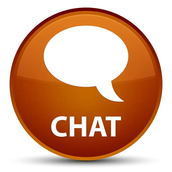 Chat special brown round button — Stock Photo, Image