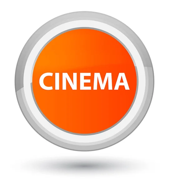Cinema prime laranja botão redondo — Fotografia de Stock