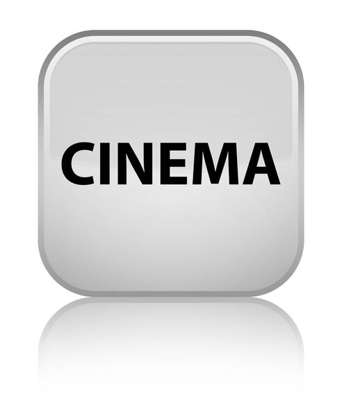 Cinema isolated on special white square button reflected abstract illustration