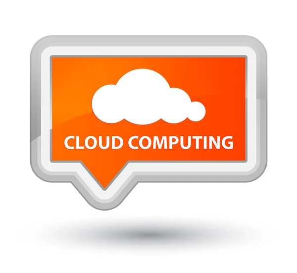 Pulsante banner arancione primario cloud computing — Foto Stock