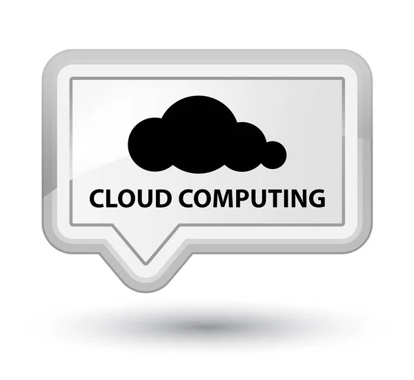 Cloud computing botón de banner blanco de primera calidad — Foto de Stock