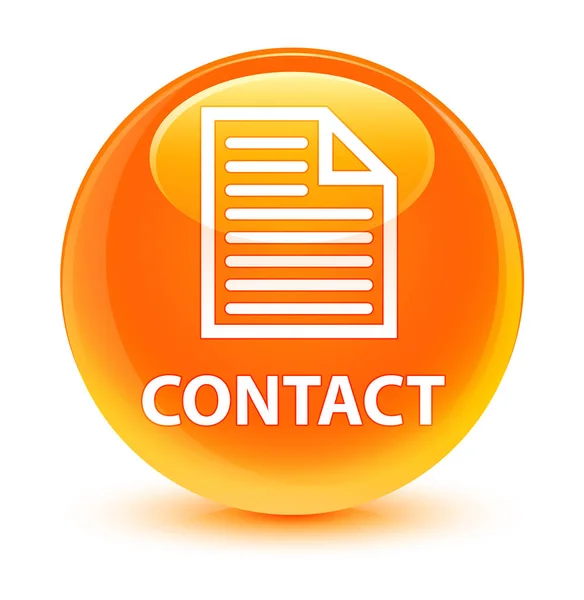 Contact (icône de la page) bouton rond orange vitreux — Photo