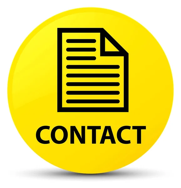 Contact (icône de la page) bouton rond jaune — Photo