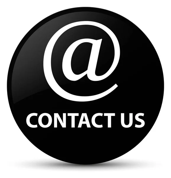 Contacte-nos (ícone de endereço de e-mail) botão redondo preto — Fotografia de Stock