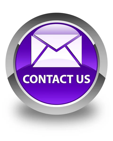 Kontaktieren Sie uns (E-Mail-Symbol) glänzend lila runde Taste — Stockfoto