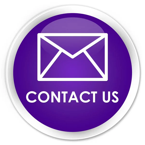 Contáctenos (icono de correo electrónico) botón redondo púrpura premium — Foto de Stock