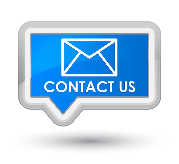 Kontaktieren Sie uns (E-Mail-Symbol) prime cyan blue banner button — Stockfoto