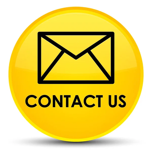 Kontaktieren Sie uns (E-Mail-Symbol) spezielle gelbe runde Taste — Stockfoto