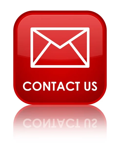Contattaci (icona e-mail) speciale pulsante quadrato rosso — Foto Stock