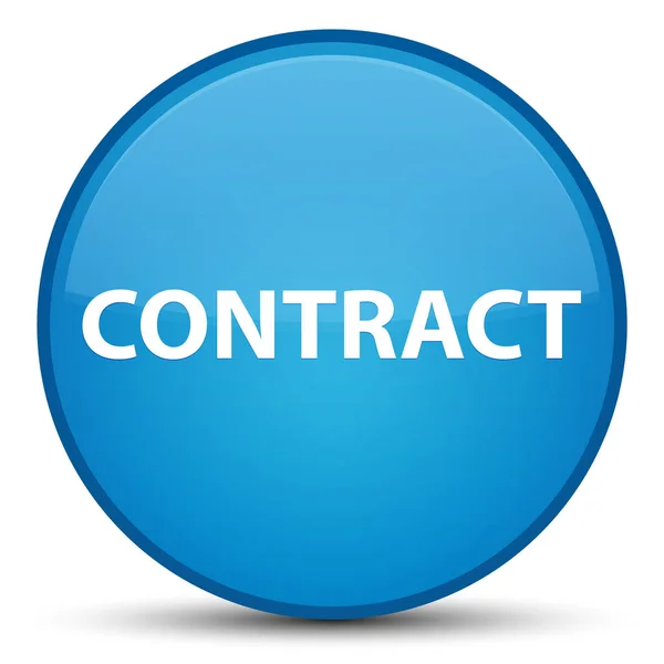 Contract speciale cyaan blauw ronde knop — Stockfoto