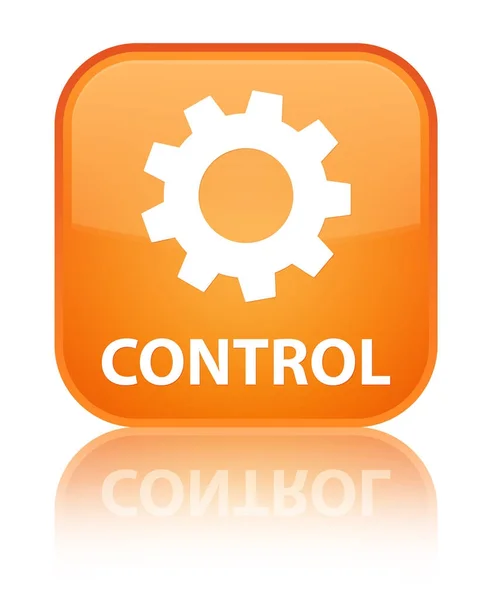 Kontroll (inställningsikonen) särskilda orange fyrkantiga knappen — Stockfoto
