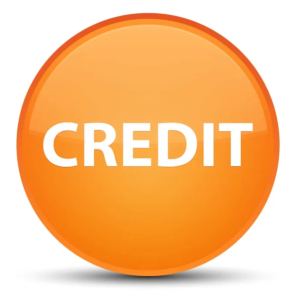 Kreditní speciální oranžové kulaté tlačítko — Stock fotografie