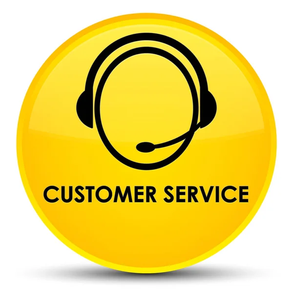 Atendimento ao cliente (ícone de atendimento ao cliente) especial amarelo redondo butto — Fotografia de Stock