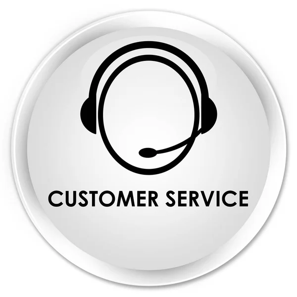 Customer service (customer care ikon) premium vit rund knapp — Stockfoto