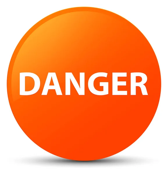 Bouton rond orange danger — Photo