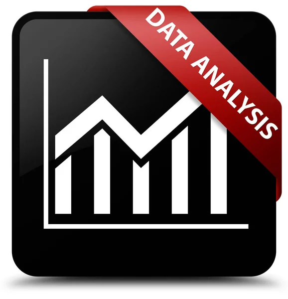 Dataanalyse (statistik ikon) sort firkant knap rødt bånd i - Stock-foto