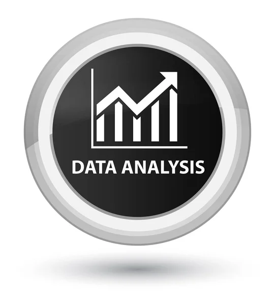 Analisis data (ikon statistik) tombol bundar hitam utama — Stok Foto