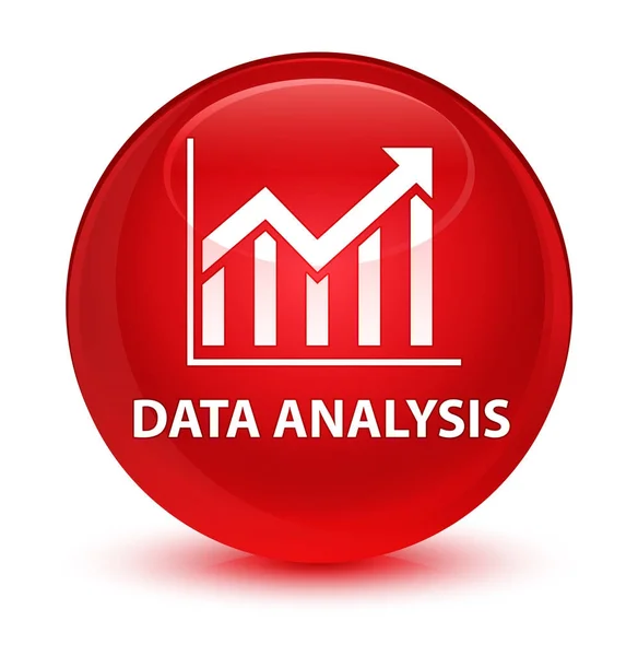 データ分析 (統計アイコン) ガラス赤い丸いボタン — ストック写真