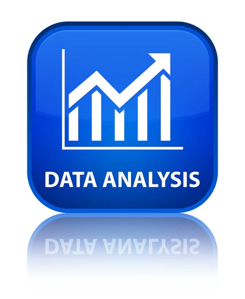 Data analys (statistik ikon) speciella blå fyrkantiga knappen — Stockfoto