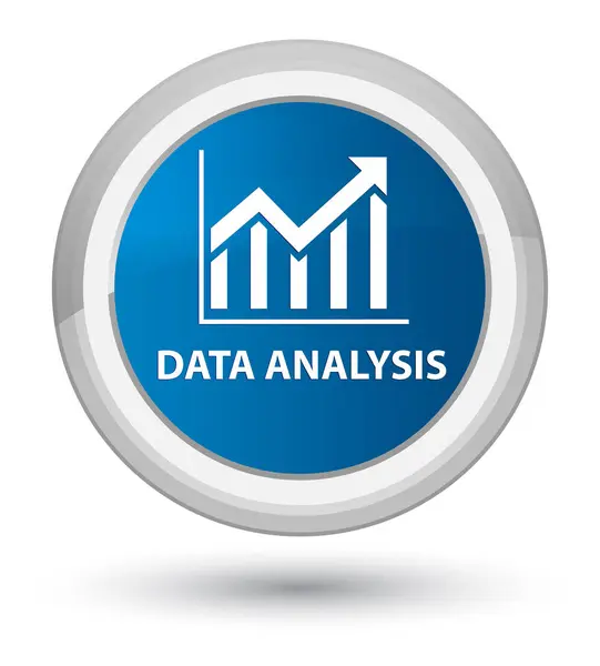 Analisis data (ikon statistik) tombol bundar biru prima — Stok Foto
