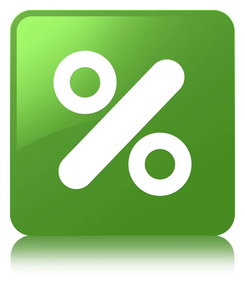 Ícone de desconto botão quadrado verde macio — Fotografia de Stock