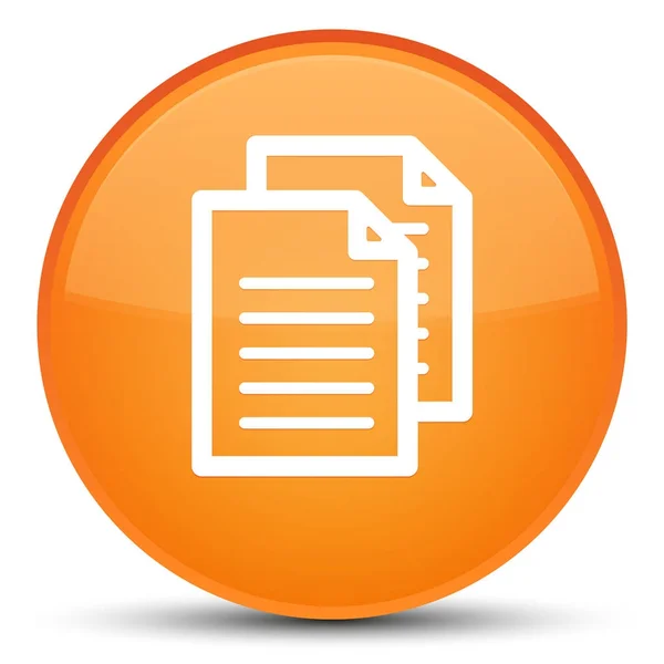 Documents icône spécial orange bouton rond — Photo