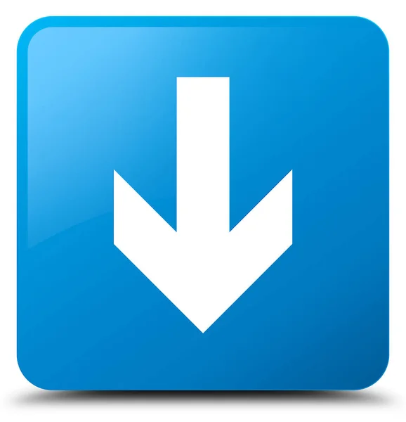 Stáhnout šipku ikony azurová modrá čtvercové tlačítko — Stock fotografie