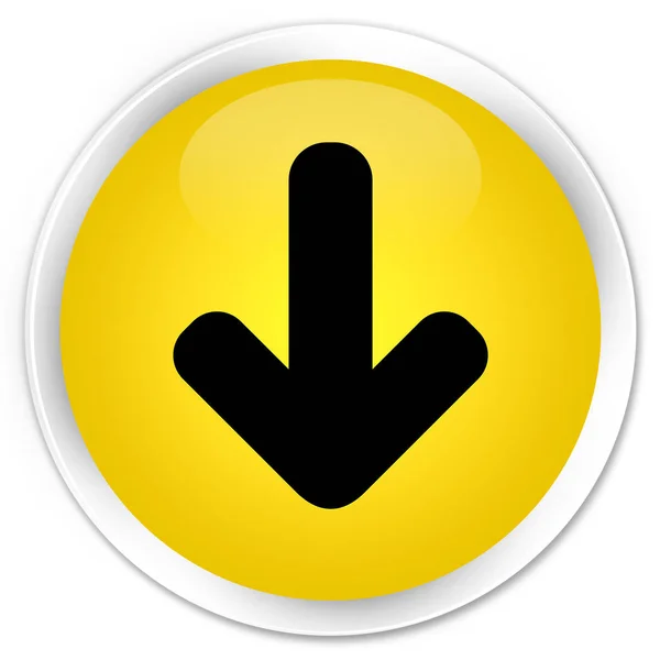 Baixar ícone de seta prémio botão redondo amarelo — Fotografia de Stock