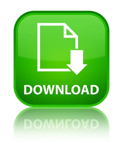 다운로드 (문서 아이콘) 특별 한 녹색 사각형 버튼 — 스톡 사진