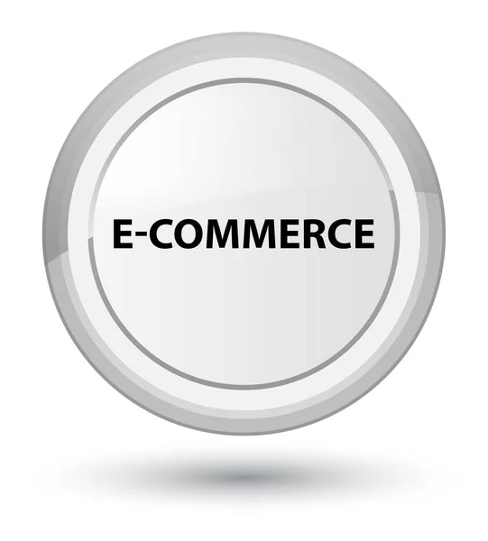 E-commerce prime white round button — Stock Photo, Image