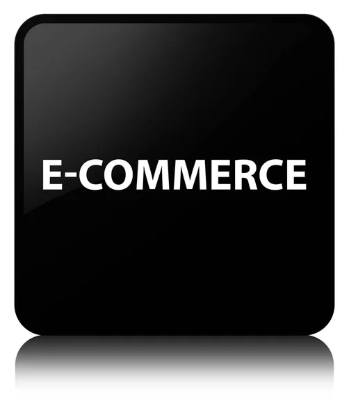 Czarny kwadratowy przycisk E-commerce — Zdjęcie stockowe