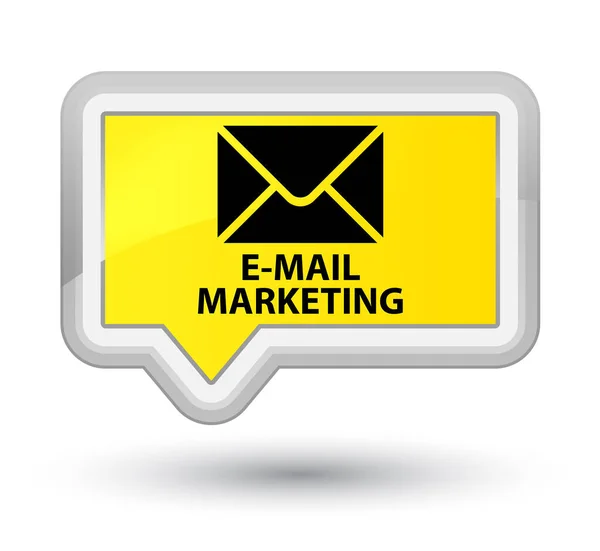 E-mail marketing prime transparent żółty przycisk — Zdjęcie stockowe