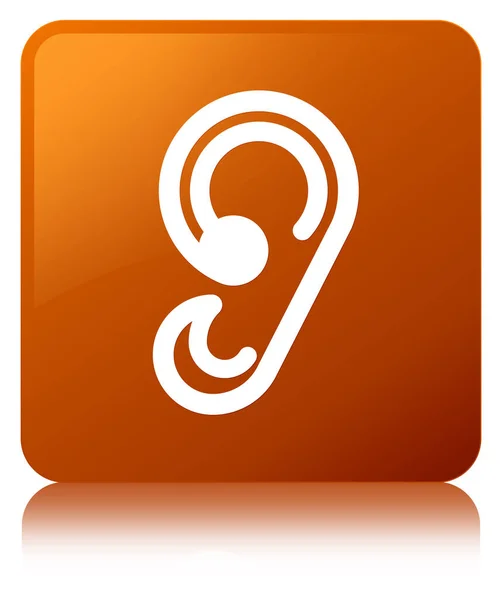 Vierkante knoop van het pictogram bruin van oor — Stockfoto