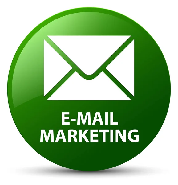 E-mail marketing verde pulsante rotondo — Foto Stock