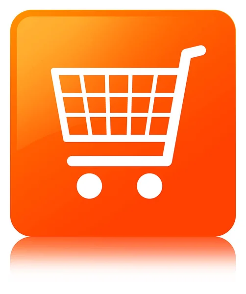 Icône de commerce électronique bouton carré orange — Photo