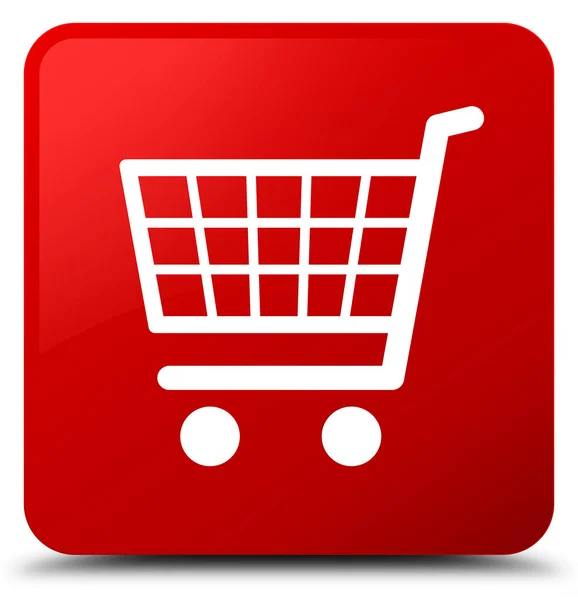Ícone de comércio eletrônico botão quadrado vermelho — Fotografia de Stock