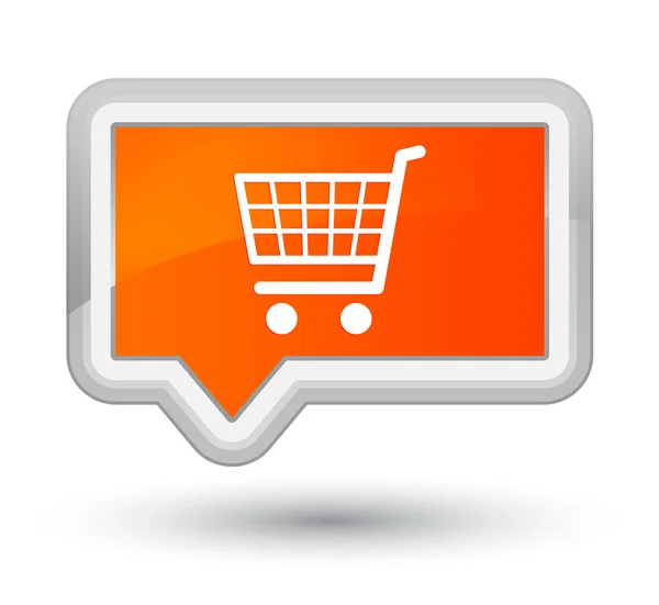Icona e-commerce primo pulsante banner arancione — Foto Stock