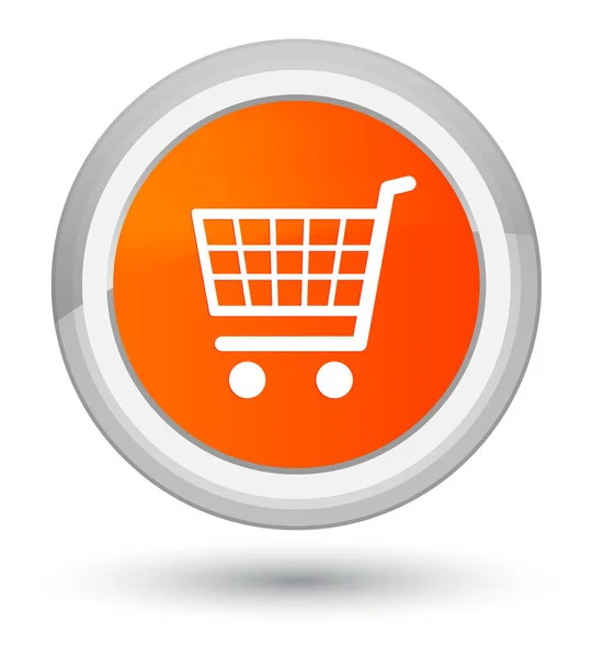 Icono de comercio electrónico primer botón redondo naranja — Foto de Stock