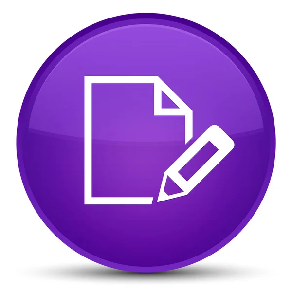 Editar icono del documento botón redondo púrpura especial —  Fotos de Stock