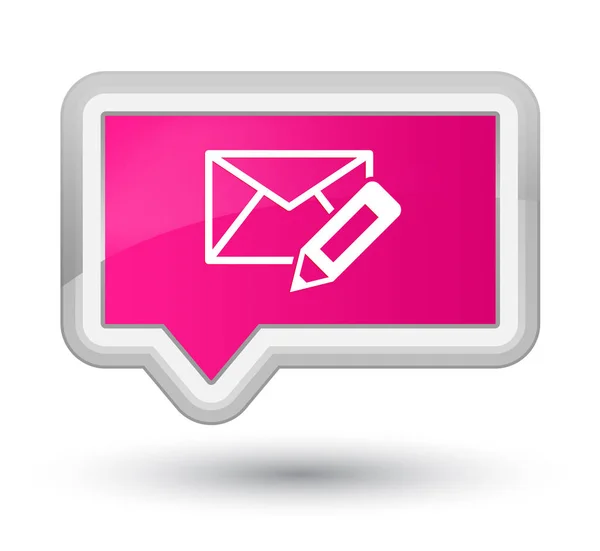 Elektronikus levél ikon elsődleges rózsaszín banner gomb szerkesztése — Stock Fotó