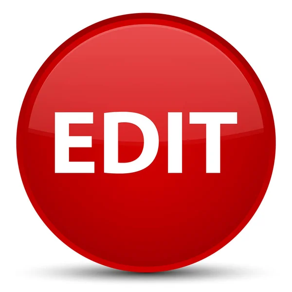 Editar botón redondo rojo especial — Foto de Stock
