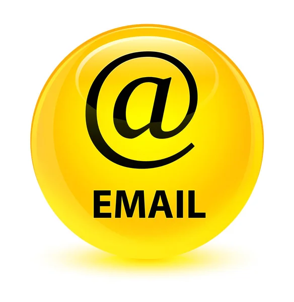 Електронна пошта (іконка адреси) скляна жовта кругла кнопка — стокове фото
