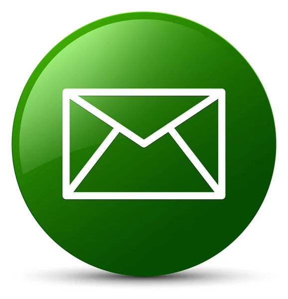 Email icona verde pulsante rotondo — Foto Stock