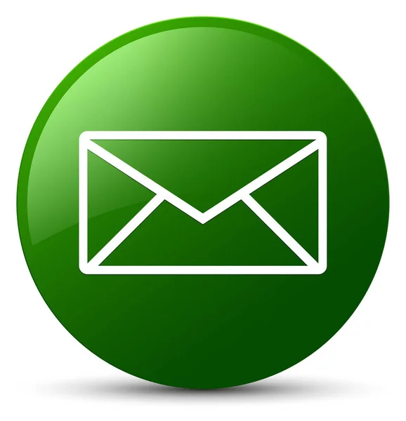 Icono de correo electrónico verde botón redondo —  Fotos de Stock