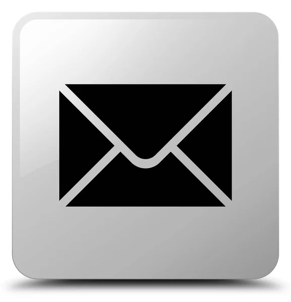 Icono de correo electrónico botón cuadrado blanco — Foto de Stock
