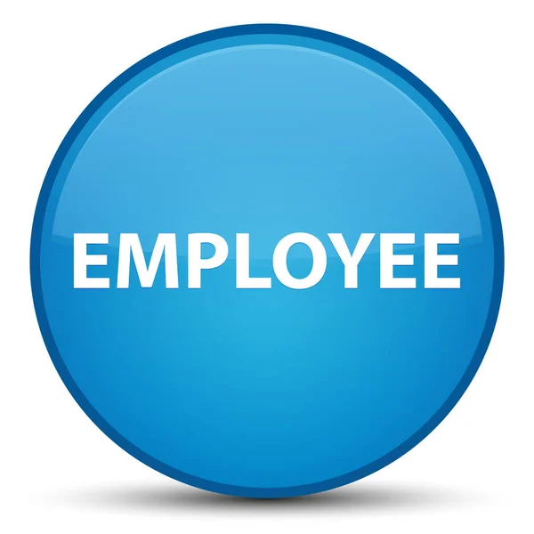 Спеціальна блакитна кругла кнопка працівника — стокове фото
